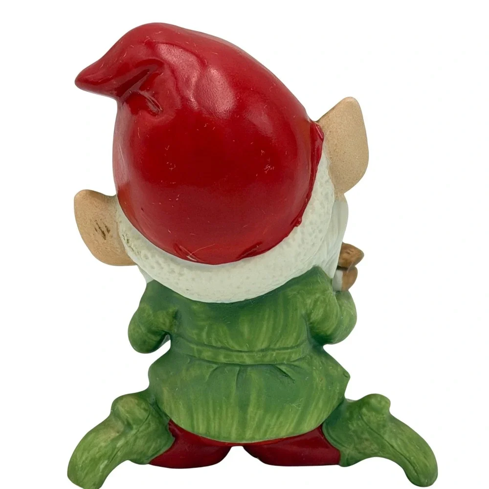 Vtg Homco Christmas Elf‎ Pixie Figurine 5406 Ceramic Toymaker with Train 4 Inch